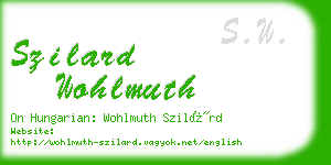 szilard wohlmuth business card